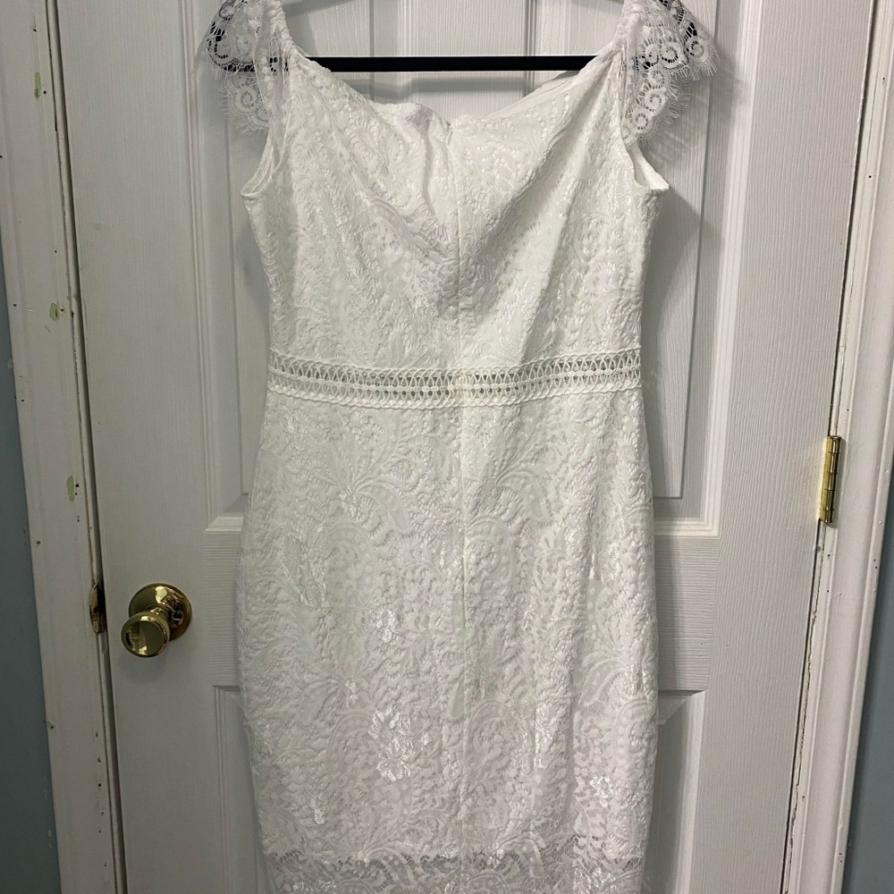 Allandwell white lace dress NWT size large - Picture 7 of 12